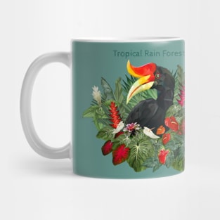 Tropical rain forest and hornbill bird No2. Mug